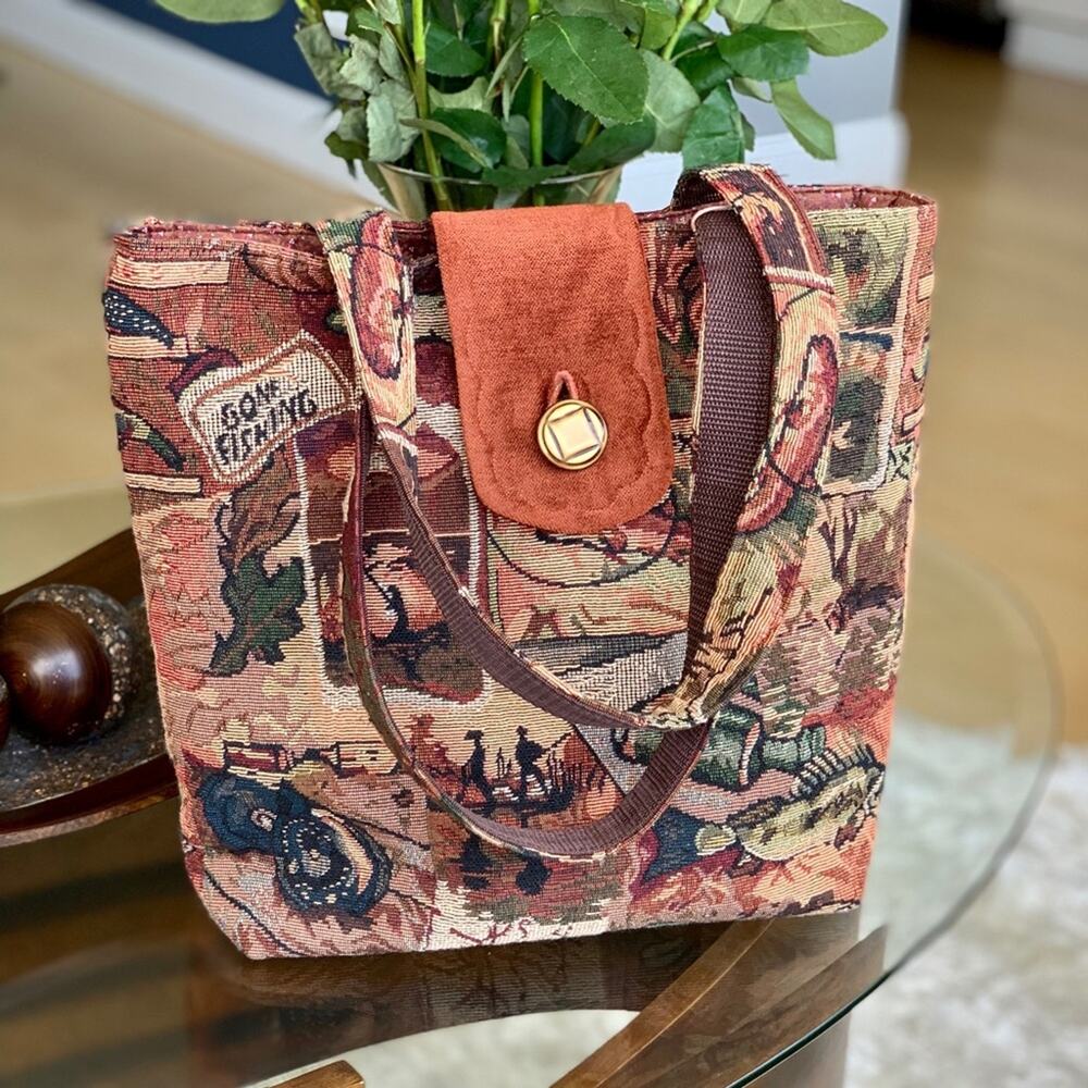 Petit Papillon Corduroy 'Gone Fishing' Tote Bag